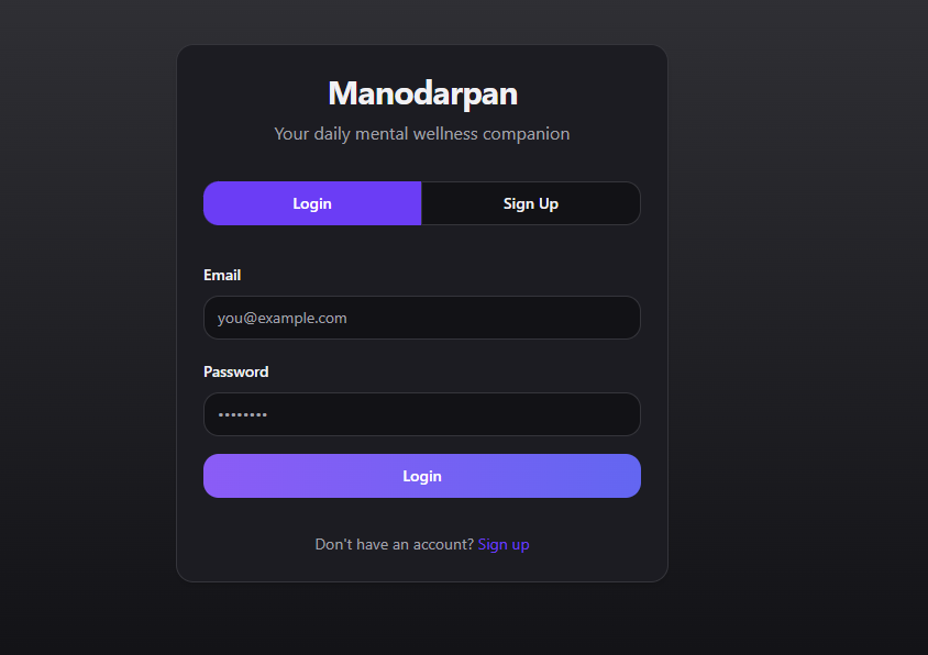 ManoDarpan - Mental Wellness App