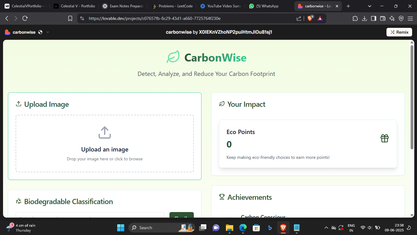 CarbonWise - Sustainable Living AI